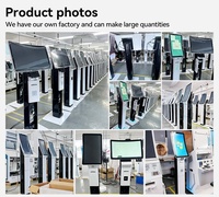 Kiosque de caisse tout-en-un à écran tactile incurvé 23,6 pouces, système Android/Windows, paiement sans espèces, lecteur de code QR, carte de crédit, alimentation