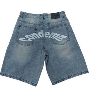 Quần <span class=keywords><strong>short</strong></span> denim chất lượng cao phong cách đường phố Y2K thêu họa tiết hiphop punk dành cho nam nữ mùa hè 2225 - Product Image 1