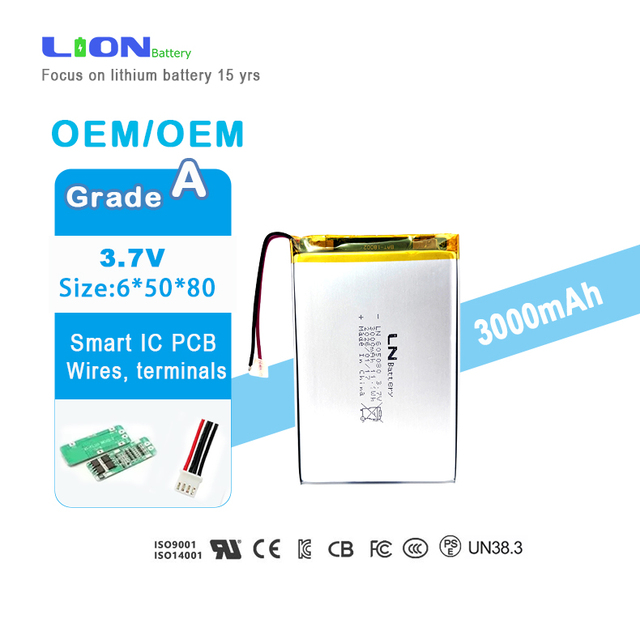 605080 3.7V 3000mAh Lithium Polymer Battery with Board for GPS Tablet PC Digital Products in Stock Camera Compatible