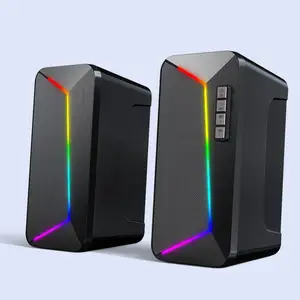 China Manufacturer RGB Light PC Computer Gaming Speakers Desktop Speakers With Strong Bass Speaker