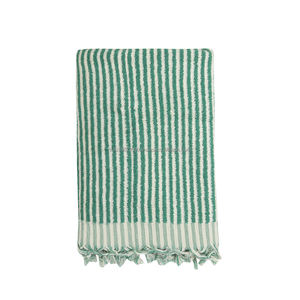 Ensemble de serviettes en coton turc Handloomed Mticolor modèle de pompon de luxe Hammam tailles de bain et de main technique tissée pour une utilisation en avion - Product Image 1