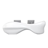 Bureau de réception extensible rose de luxe moderne avec structure en acier inoxydable doré |   Comptoir d'accueil pour hôtel, centre commercial, salon de beauté et spa