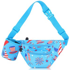 4 de <span class=keywords><strong>Julio</strong></span> Fanny <span class=keywords><strong>Pack</strong></span> America Flag Fanny Running Belt Riñonera con soporte para bebidas Accesorios para disfraces - Product Image 1