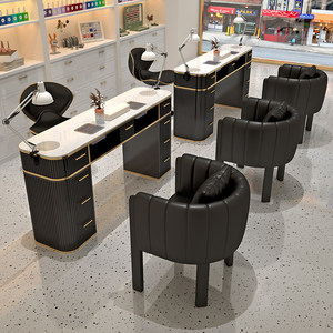 Mesa de Manicura Moderna de Lujo en Madera con Colector de Polvo para Salón de Belleza, Spa y Estética - Product Image 3