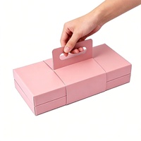 Boîtes à cupcakes et desserts roses en carton avec fenêtre, impression offset dorée personnalisée, 10 trous