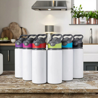 Bouteille d'eau isotherme en aluminium personnalisable de 600 ml pour sublimation, à boire directement, impression par transfert thermique, prix bas, vierge, vente en gros