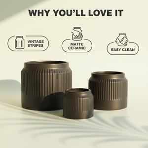 <span class=keywords><strong>Pot</strong></span> en céramique, jardinière en poterie avec trous de drainage, finition émaillée, durable, pour pots de fleurs de bureau, design simple et moderne, pour le sol - Product Image 4