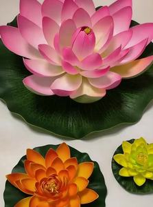 Décoration de piscine en gros, fleurs de Lotus artificielles de lys d'eau <span class=keywords><strong>blanche</strong></span> de 10cm - Product Image 2