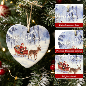 Ornements en céramique en forme de cœur de 3 pouces, imprimés en couleur UV de haute qualité, personnalisés pour les décorations de fêtes - Product Image 2