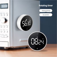 LED Digital magnetik Modern Alarm penghitung waktu memasak elektronik penghitung mundur waktu Stopwatch untuk belajar mandi LED magnetik