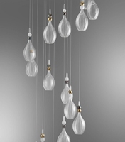 Suspension moderne en verre fait main, luminaire de plafond pour escalier, longue lampe suspendue décorative