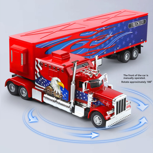 Modèles de voitures à l'échelle 1:24, camions lourds américains Actros, conteneurs, revêtement Peterbilt 389, modèle en alliage métallique, jouet de camion en alliage métallique - Product Image 6