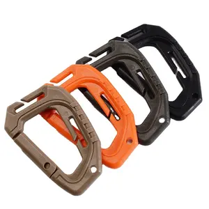 Outdoor Camping Lightweight Plastic Keychain D Ring Buckle Tactical POM Carabiner Hook for Molle Gear