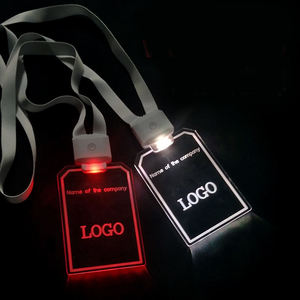 Best-Selling Custom-Shaped Acrylic ID Card Holder with LED Light String Laser Logo and Colored for Promotional Party Supplies