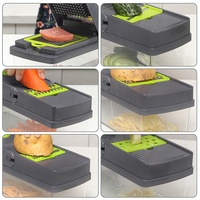 Nouvelle mandoline manuelle multifonctionnelle 16 en 1 pour la cuisine à domicile Nouveau hachoir à légumes avec récipient