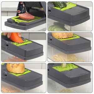 Nouvelle <span class=keywords><strong>mandoline</strong></span> manuelle multifonctionnelle 16 en 1 pour la cuisine à domicile Nouveau hachoir à légumes avec récipient - Product Image 4