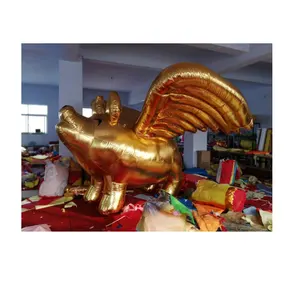 BOYI-cerdo dorado gigante para publicidad, con alas, BY0043