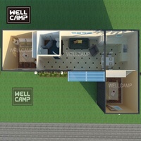 WELLCAMP Villa Contenedor Prefabricada Tipo L, Casa Desmontable de 3 o 2 Dormitorios, Fabricante para Hoteles y Resorts en Filipinas e India, en Venta