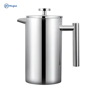 Cafetière à piston française personnalisée avec système de filtration en acier inoxydable, café artisanal pour la maison et la cuisine, presse en métal avec couvercle - Product Image 1
