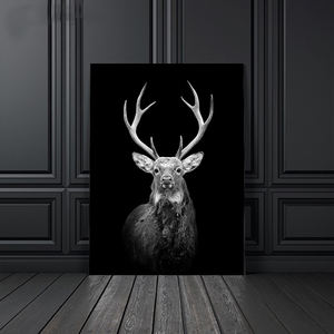Nordic Nero Bianco Giraffa Elefante Zebra <span class=keywords><strong>Leone</strong></span> di Stampa di Arte Della Parete Manifesto Della Decorazione Della Casa della tela di canapa di stampa personalizzata animale pittura - Product Image 3