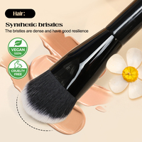 2026 Heißer Verkauf OEM Schwarzer Veganer Luxus Tragbarer Großhandel Maßgeschneiderter Private Label Einzelner Make-up-Pinsel für Foundation