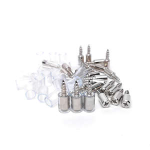 مجموعة دعامات رفوف فولاذية مع أغطية مطاطية مضادة للانزلاق، مجموعة دعامات للأثاث مع براغي ذاتية اللولبة للتركيب السريع قابلة للتخصيص - Product Image 1