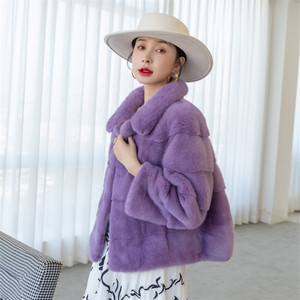 Vestes d'Hiver pour Femmes en Gros <span class=keywords><strong>Manteau</strong></span> de <span class=keywords><strong>Fourrure</strong></span> de <span class=keywords><strong>Vison</strong></span> Véritable au Design Court pour Dames - Product Image 4