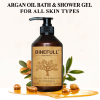 Gel Douche Hydratant Parfumé Bio Végan Naturel Marque Blanche à l'Huile d'Argan et Rose pour Hommes et Femmes 500ml Vente en Gros