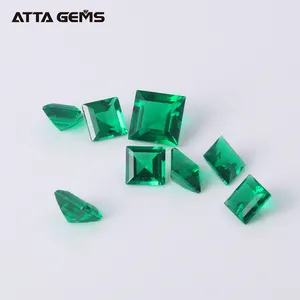 Gemaakt Russische Emerald Princess Cut 5mm 0.6 Karaat Losse Zambian Smaragden Prijs Per Karaat