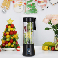 Blender portable rechargeable par USB de taille personnelle, 6 lames en acier inoxydable, mini-presse-agrumes sans fil A6 pour les smoothies, les milkshakes, la voiture, l'hôtel