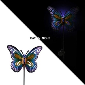 Solar Butterfly Garden Light 10.6 Inch LED Outdoor Decor Water Resistant Solar Powered <b>Ground</b> <b>Stake</b> - Product Image 5