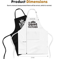 Tablier de cuisine unisexe réglable et durable en polyester, écologique, lavable, réutilisable, design mariage, kit pour usage domestique