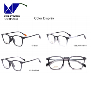 Lunettes de vue rétro Ptolemy 48 style monture intégrale anti-lumière bleue en acétate ultra pur, confortables, dorées et transparentes, taille 50-18-145 - Product Image 4