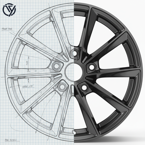 Rines Deportivos Negros Brillantes de 10 Radios - Rines Monobloque Forjados Ligeros para Sedanes Deportivos - Product Image 3