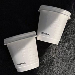 Vente en gros de gobelets en papier biodégradable à double paroi personnalisés avec impression UV en relief, gobelets à café jetables avec logo - Product Image 2