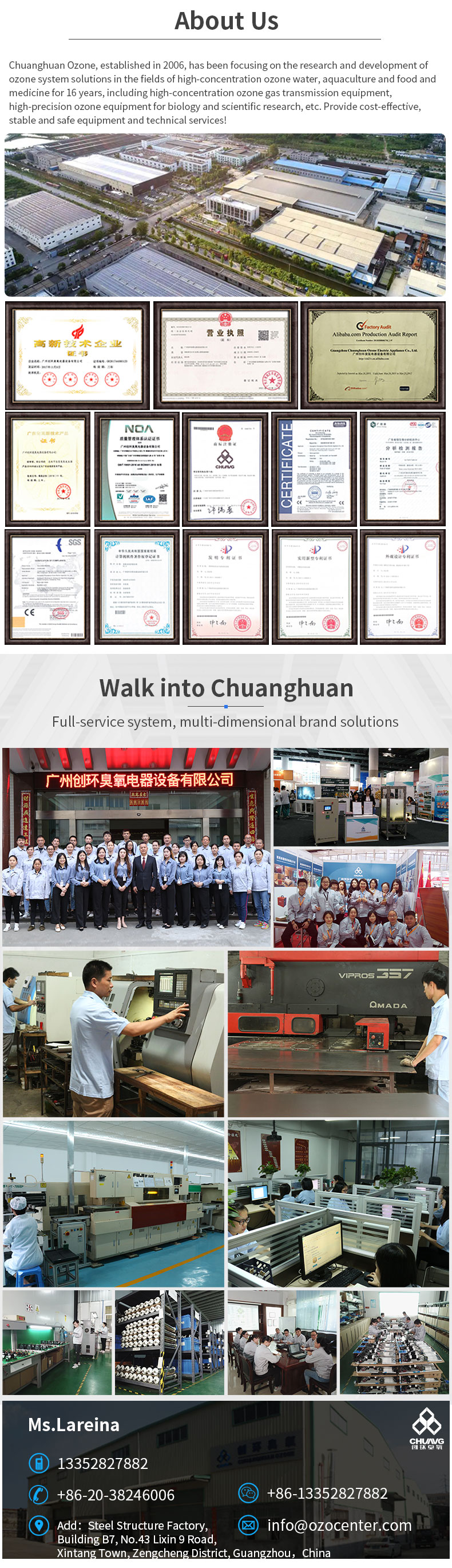 औद्योगिक सीवेज जल कीटाणुशोधन उपचार के लिए बड़े पैमाने पर 500 ग्राम पेशेवर ओजोन जनरेटर 11