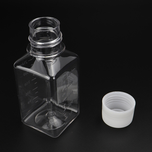 Flacone di reagente in plastica da 1000ml 32 once stoccaggio chimico da laboratorio bottiglie a tenuta stagna in plastica quadrata graduata trasparente in policarbonato - Product Image 3