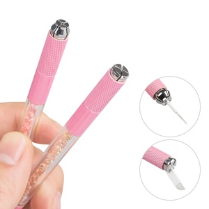 Rhinestone Embroidery <strong>Pen</strong> <strong>Make</strong> Up Pink <strong>Pen</strong> Holder Double Head Microblading <strong>Pen</strong> Eyebrow Permanent Makeup Tattoo Accessories