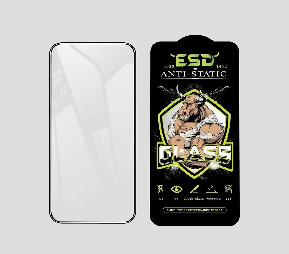 2023 nouveau Bull Demon King antistatique poussière verre trempé protecteur d'écran pour IPhone 14 13 12 11 Pro Max Plus garde de protection