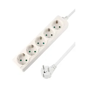 GS Aprobado 5 Salidas UE Enchufe Múltiple 1,5 m 3M 5M Cable de Extensión 250V 16A VDE Cable de Alimentación para Electrodomésticos Regleta