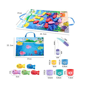 Jouets Montessori pour bébé de <span class=keywords><strong>1</strong></span> <span class=keywords><strong>an</strong></span>, jeu de pêche en plastique et tissu, empilage de tasses, tri, apprentissage, jouets pour bébé de 6 à 18 mois, <span class=keywords><strong>cadeau</strong></span> - Product Image 5