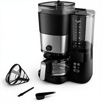 Cafetera de Acero Inoxidable Avanzada con Molinillo Integrado, Sistema de Preparación por Goteo de 10 Tazas, Permanente