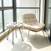Chaise inclinable de balcon, petite table, chaises de loisirs, chaise à dossier en rotin, canapé de cour, chaise d'extérieur portable et pliable