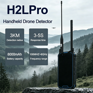 อุปกรณ์ตรวจจับและระบุตำแหน่งโดรนแบบพกพา ระยะ 3 กม. 100MHz-6GHz สำหรับป้องกัน UAV  รองรับโดรน FPV - Product Image 1