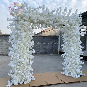 S731 8x8ft 7D الورود الأرجواني مجموعة الأزهار النسيج الزواج مني مربع زهرة خلفية الأقواس لاقتراح حفل زفاف الديكور - Product Image 3