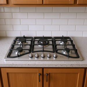 Table de cuisson à gaz encastrable Vevor 30 pouces en acier inoxydable, 5 brûleurs, double combustible GPL/GN convertible, protection par thermocouple - Product Image 2