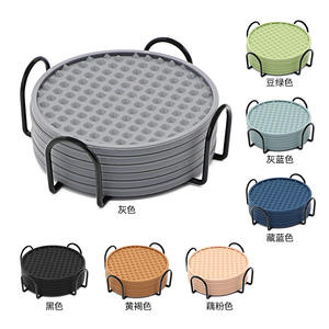 Sous-verres ronds en silicone de qualité alimentaire 2026, résistants à la chaleur, épaisseur 5 mm, tapis de protection pour tasses à café et plans de travail - Product Image 2