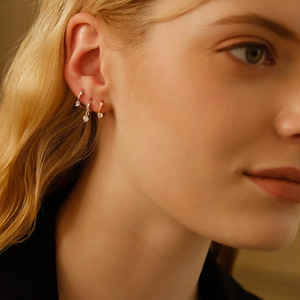 925 orecchini a cerchio in argento Sterling per donne elegante Design semplice sonno o notti insonni - Product Image 3