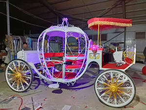 Charrette à Chevaux Romantique Cendrillon pour Princesse/Charrette à Chevaux à Contrôle par Batterie d'Occasion/Beau Charriot à Chevaux avec Auvent à Vendre - Product Image 3