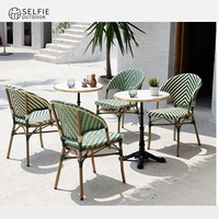 Tables et chaises de salle à manger d'extérieur en aluminium, design moderne, pliables et légères, résistantes aux UV, pour patio, cour et salon